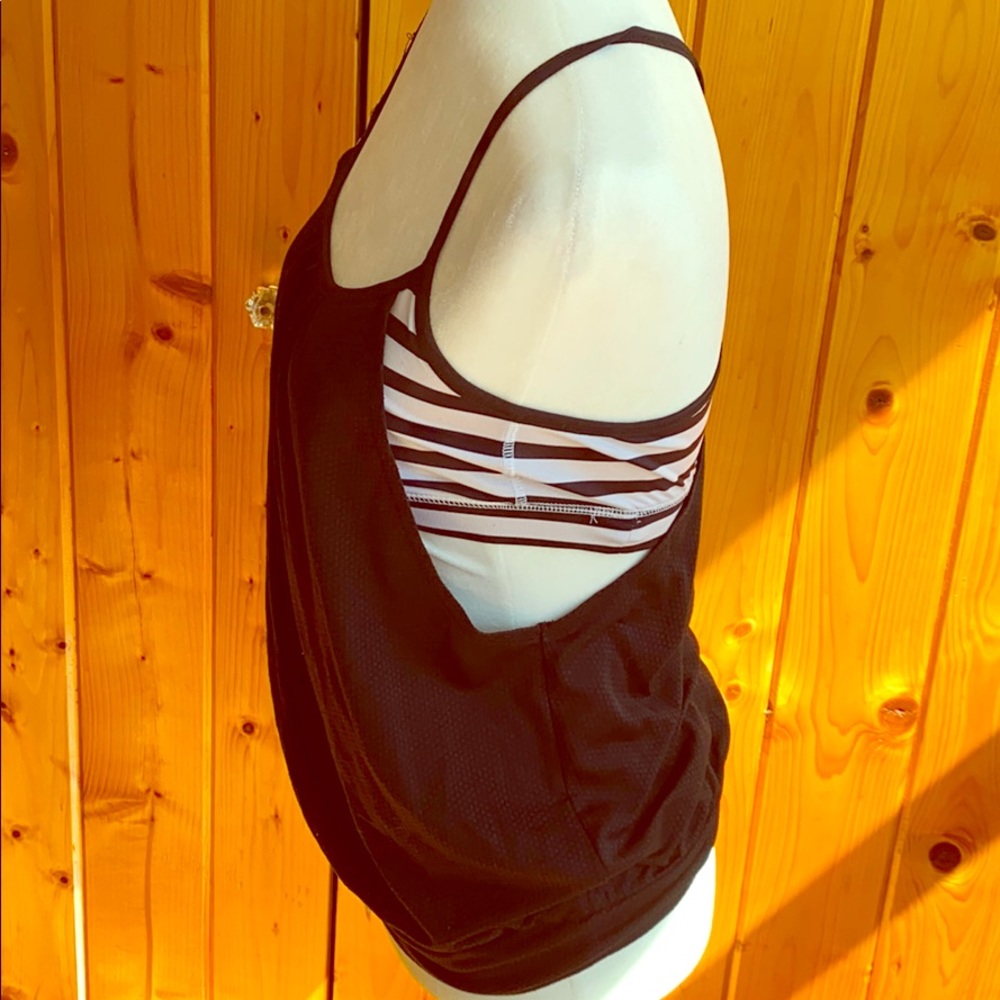 LAST CHANCE SO Large, striped bra top with attached tank